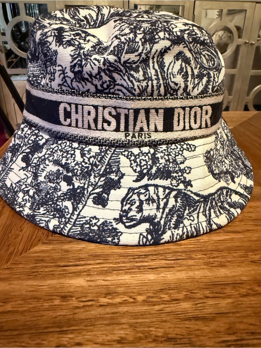 Dior Blue and Cream Toile Bucket Hat